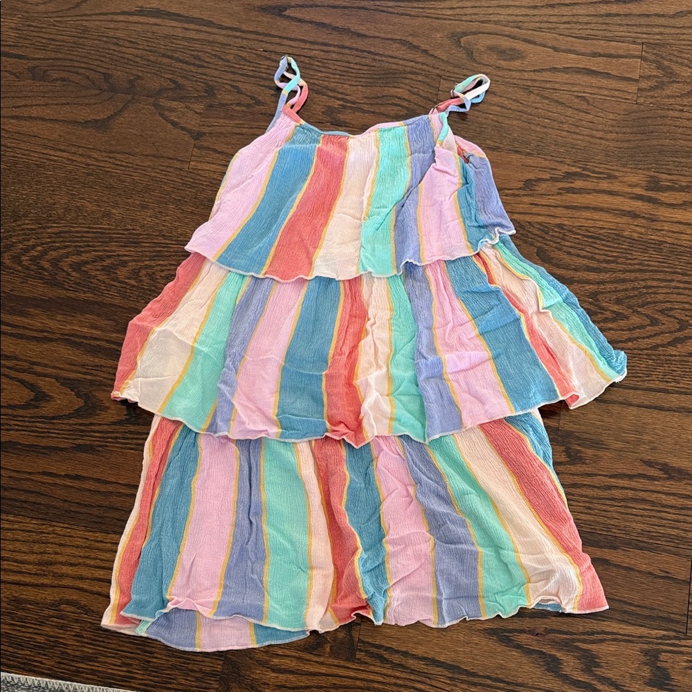 O’Neill Girls Colorful Striped Tiered Dress